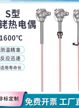 S型铂铑热电偶WRP-130型0-1600℃度高温刚玉管热电偶温度传感器