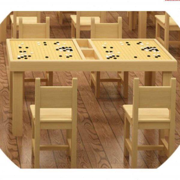 实木围棋桌学校中小学生下棋桌子培训围棋课桌椅儿童象棋五子棋桌