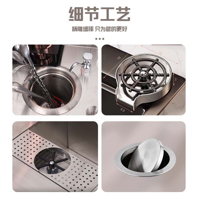 水吧台商用奶茶店设备全套奶茶操作台奶茶机冰箱水吧工作台