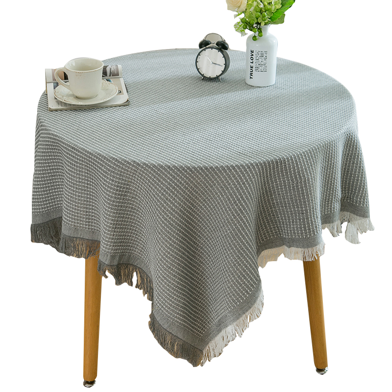 法式in北欧风桌布白色高级感现代轻奢茶几床头柜书桌方桌圆桌台布