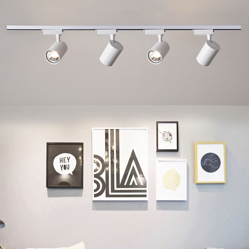 led轨道射灯服装店店铺商用明装家用COB超亮天花背景墙导轨射灯