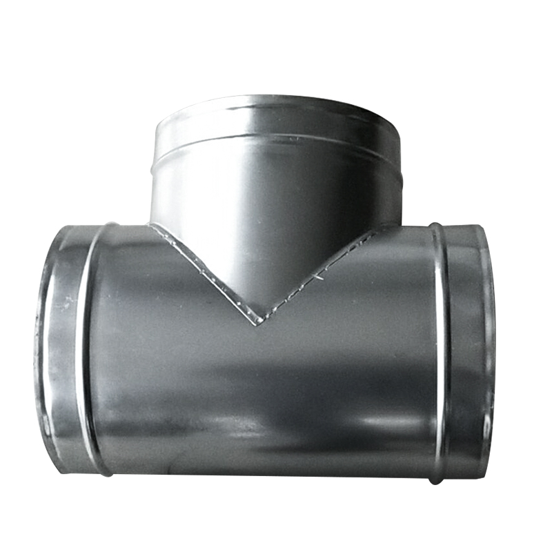 定制三通直径100MM管道白铁皮螺旋风管4寸共板内插Y异径T接口订制