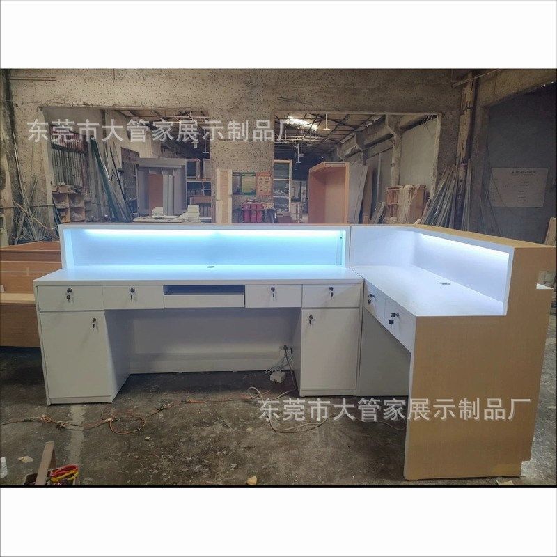 苹果木纹服务台受理台华为手机收银台业务受理台手机木纹维修台