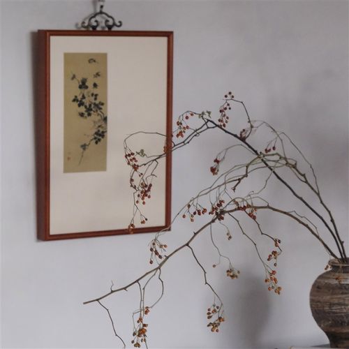 燕衔春禧新中式电表箱挂画禅意书房茶室墙饰实木画框好寓意装饰画