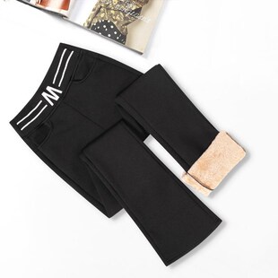 冬季 喇叭裤 子高腰东北特厚黑色微喇保暖棉裤 加绒裤 女秋冬2025新款