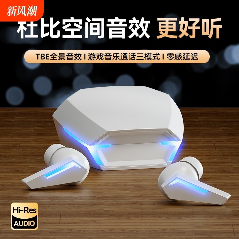 蓝牙耳机2024新款无线电竞运动入耳式超长续航高音质降噪久戴不痛