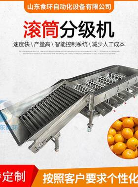 滚筒分级机水果筛选机蔬果大小分级机苹果柑橘圆形水果分选机