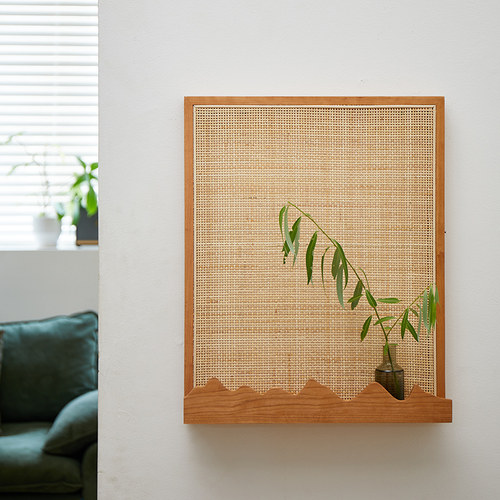 樱桃木藤编电表箱改造遮挡装饰画弱电箱遮丑神器家用配电箱置物架