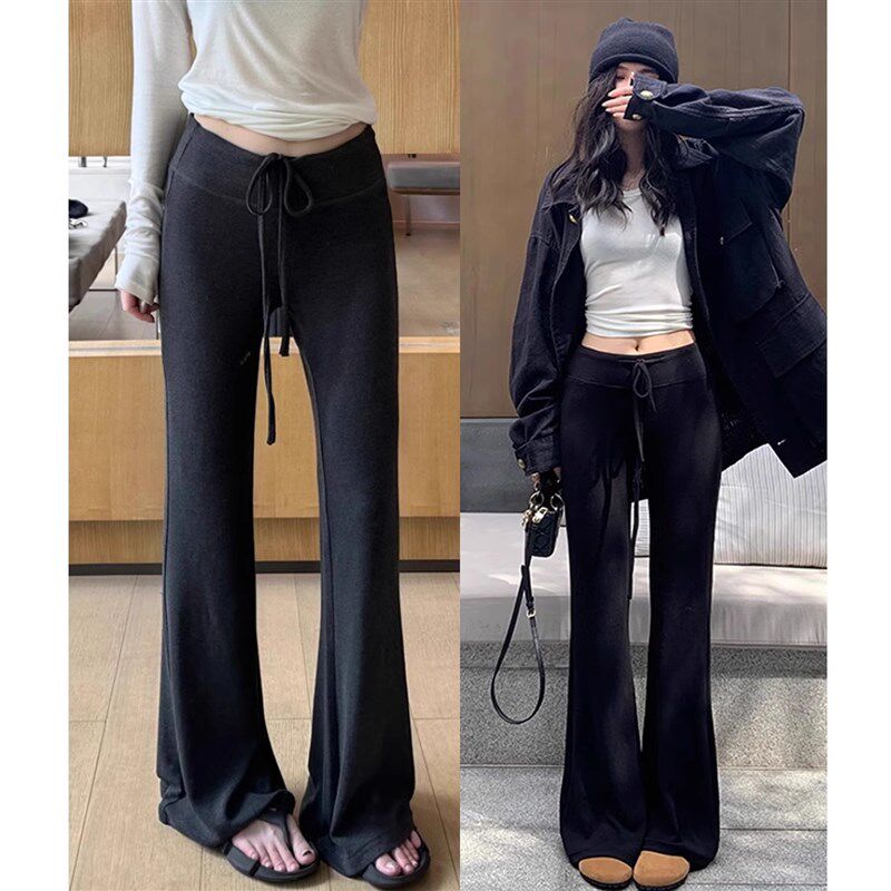 孕妇春装喇叭裤子外穿夏春秋季薄款2025新款无托腹不勒肚子阔腿裤