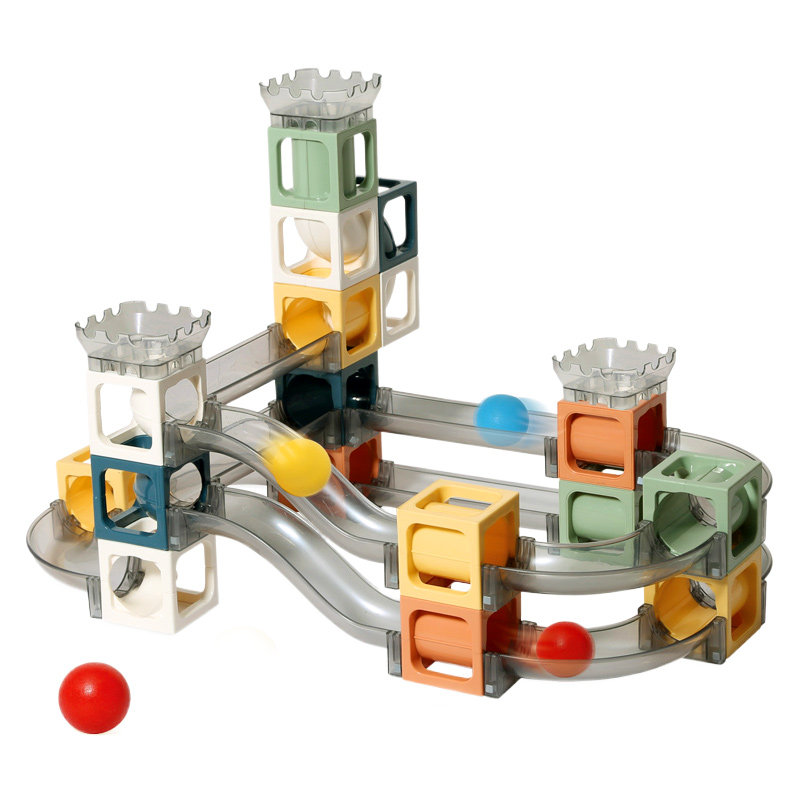 儿童磁力片轨道拼装宝宝早教益智积木百变吸铁滚球管道男女孩玩具