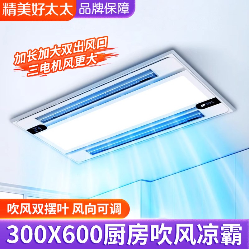双吹风厨房凉霸嵌入式照明二合一空调集成吊顶换气冷霸风扇冷风机