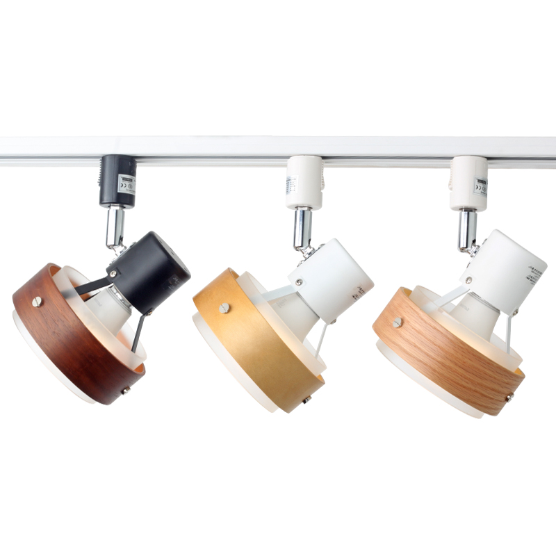 日式实木压克力轨道灯LED导轨灯北欧调光家用背景墙客厅米家智能