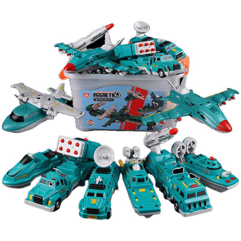 儿童磁力积木拼接玩具益智男孩拼装变形车磁铁金刚机器人宝宝礼物