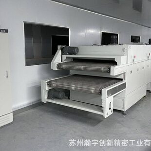 苏州隧道式烘干炉 烘干线烘道 皮革烘干 三层不锈钢网链隧道烘箱