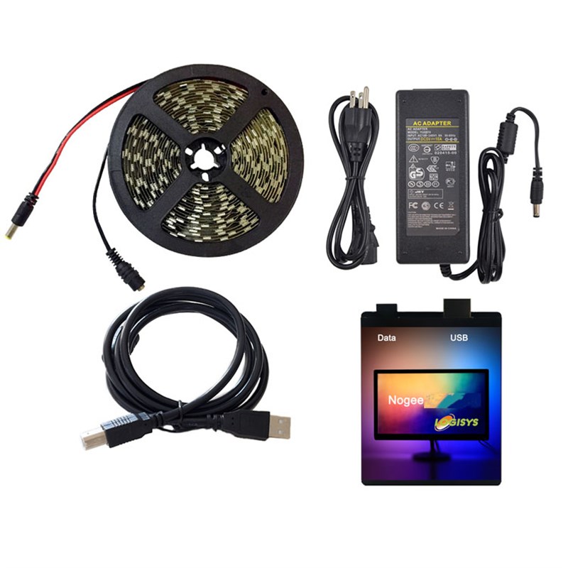 电脑显示器液晶屏RGB流光溢彩随屏同步变化背景灯氛围灯光LED灯带