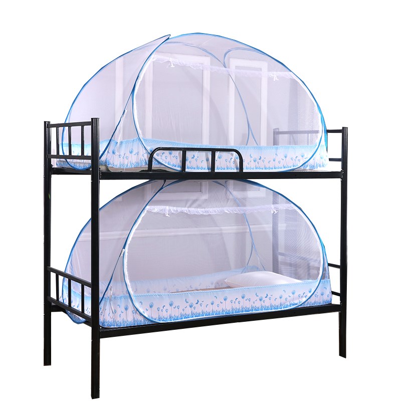 蚊帐蒙古包学生宿舍上下铺90cm有底免安装单人子母床家用1.5米1.2