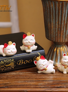 吉祥可爱招财猫 骑车摆件吉祥物 蛋糕装饰新年礼物摆件