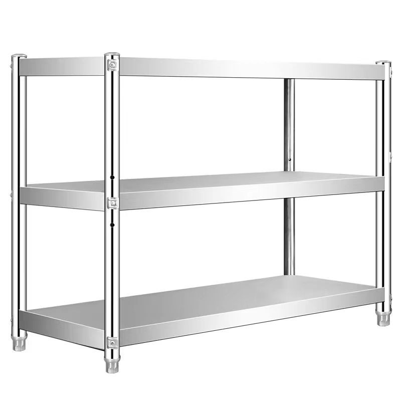 304不锈钢厨房置物架落地多层家用微波炉烤箱收纳储物菜架货架子