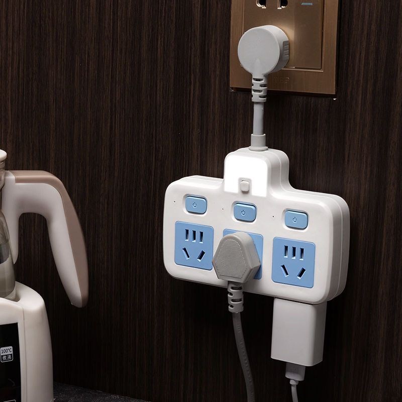 纯铜短线转换插座多功能USB夜灯独立开关无线转换器一转多孔插头