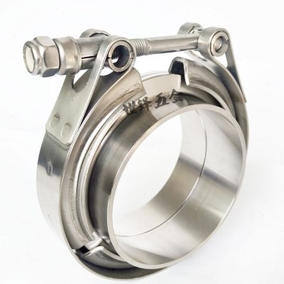 排气管卡箍法兰不锈钢子母接头消声器抱箍304V型喉箍管夹卡扣现货