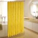 黄色装 饰挂布浴帘化妆室挡水洗澡帘卧室窗帘聚酯纤维布料柜门遮挡