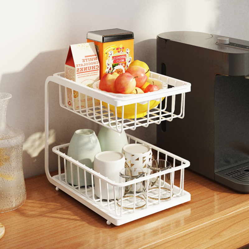 杯子收纳置物架桌面放水杯玻璃茶杯马克杯架子家用沥水篮托盘双层