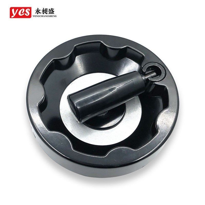 丝杆塑料手轮 圆形提升机80 100 125圆形可折内波纹手轮调节手柄