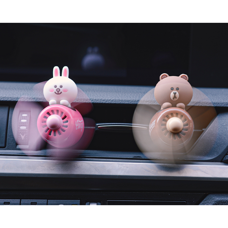 汽车香水车载香薰可爱车内香氛车上小风扇内饰空调出风口摆件装饰