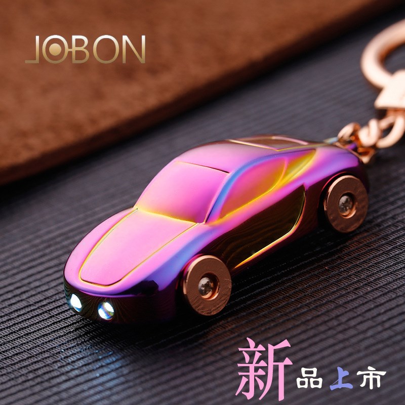 钥匙扣挂件可爱小汽车饰品钥匙圈射灯个性创意跑车模型钥匙炼 炼