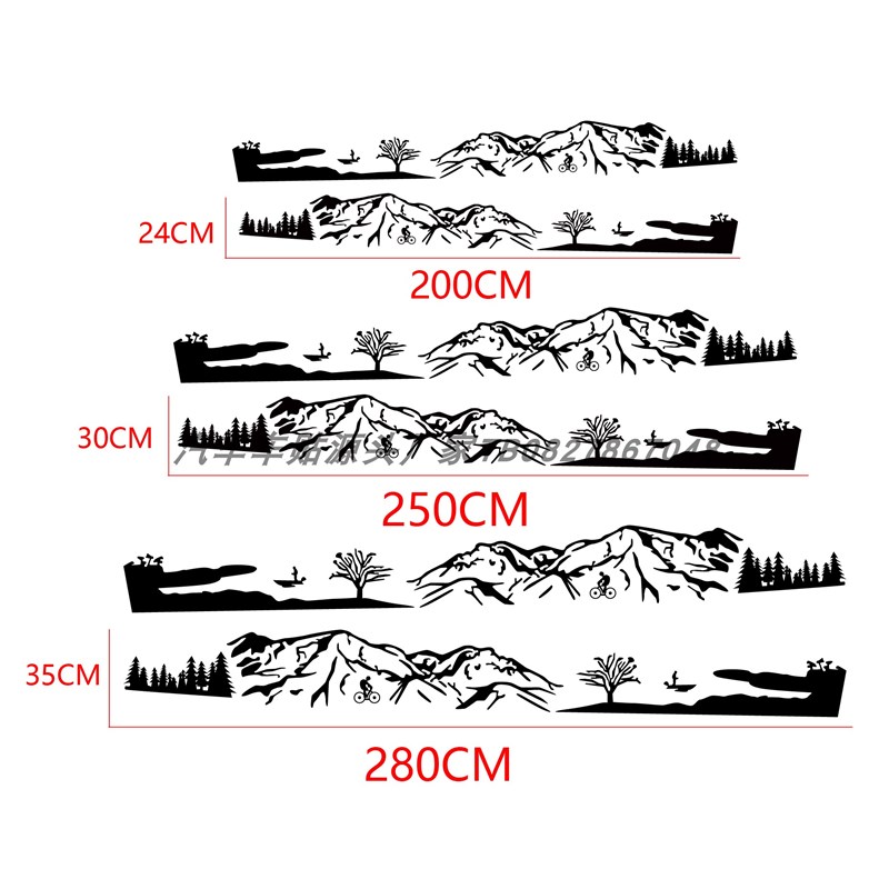 大型山体汽车贴纸 改装车身贴房车露营车拖车SUV 4x4越野装饰拉花