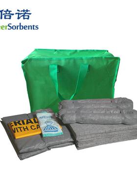 50L灰色通用型吸附套装油化学吸液紧急处理包吸油棉吸液棉防溢漏