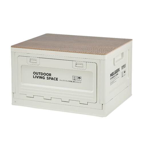 ZQ户外露营折叠收纳箱野营物品整理箱家用木板盖储物箱子车载置物