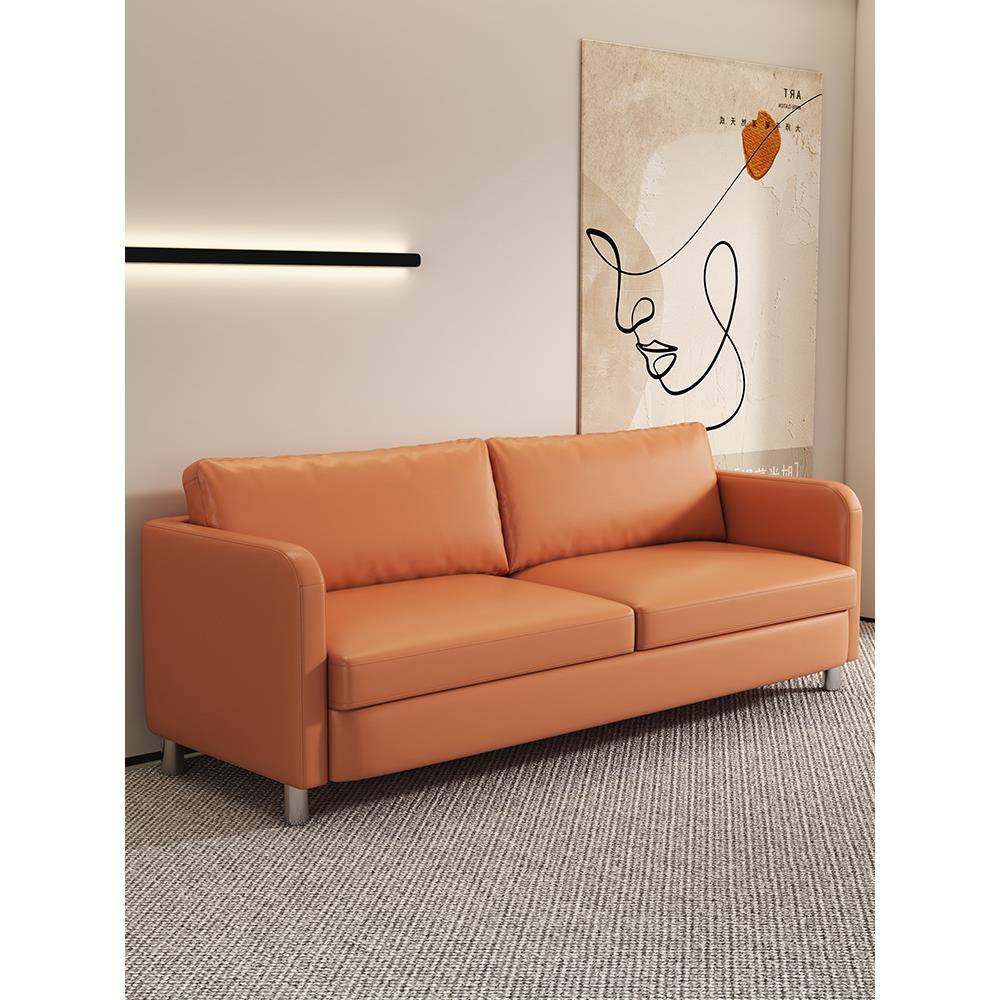 科技布沙发简约家用洽谈纳米科技布新款会客客厅北欧直排家装两用