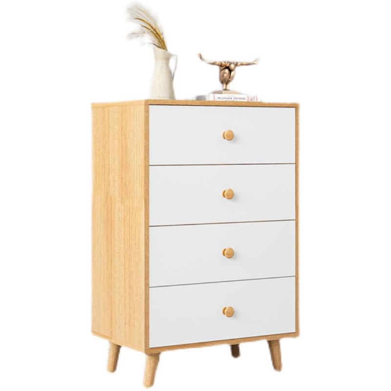 新品北欧简约三四五斗柜收纳柜卧室置物柜抽屉柜原木色靠墙客