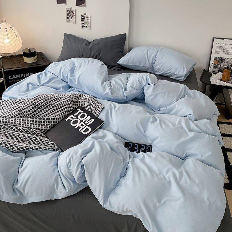 学生宿舍三件套母婴级可裸睡超柔水洗磨毛床单四件套床笠被套