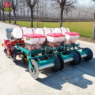 信阳热销花生起垄精播机四轮车带两垄四行起垄施肥精播覆土一体机