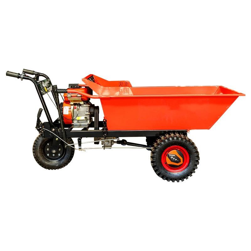 工地灰斗车柴油翻斗车工地三轮车农用搬运车建筑砂浆车汽油手推车