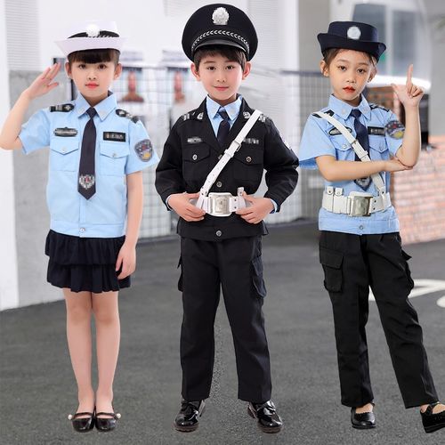 儿童警服男女童特警衣服套装表演特种兵警官服交警演出制服装备夏