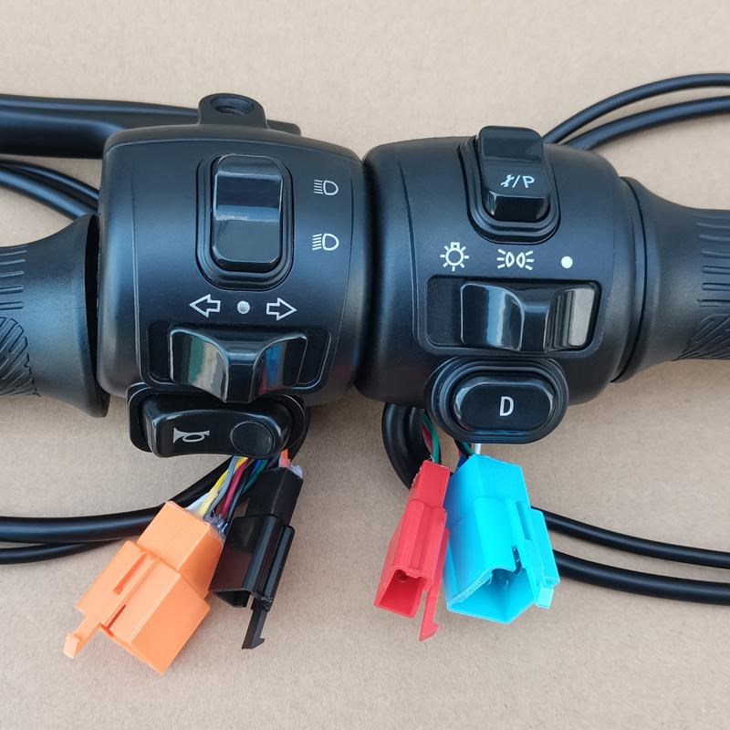 新大洲电动车配件电瓶车左右油门转把手组合开关总成鼓刹建豪