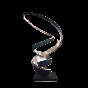 大型落地雕塑飘带现代摆件酒店大堂装 饰饰品户外玻璃钢金属雕塑