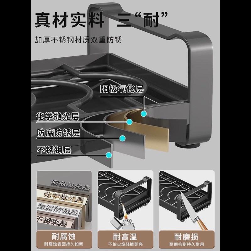 拉篮碗碟收纳架柜内抽屉内置沥水碗架分隔放盘子不锈钢厨房置新品