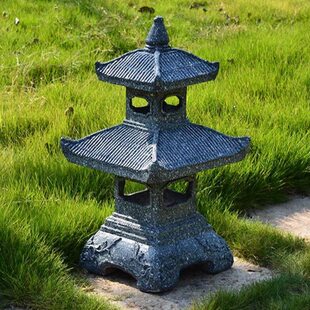 复古太阳能庭院花园石塔灯户外落地系列手工中日式建筑造景观摆件