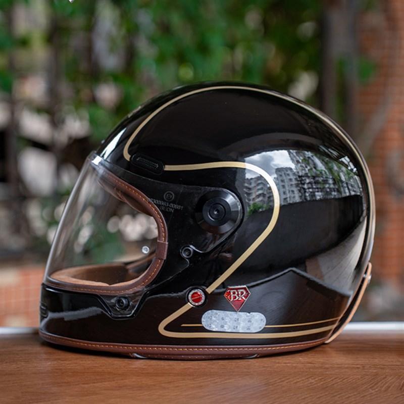 Br摩托车覆古碳纤维玻璃纤维头盔男子和女子摩托车比赛哈雷巡航头