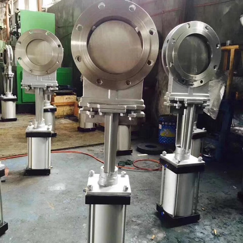 PZ673H/X-10C/P 气动铸钢不锈钢插板刀闸阀DN100 200 300 400 500