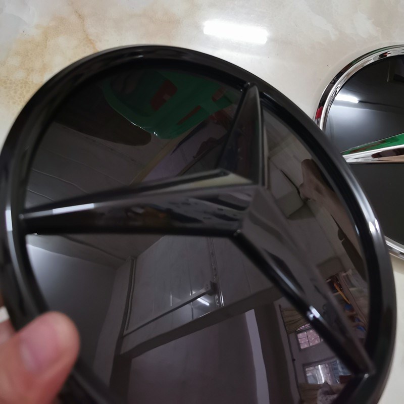 适用新GLC200 260 300L改装中网镜面3D实心大标前车标中网标