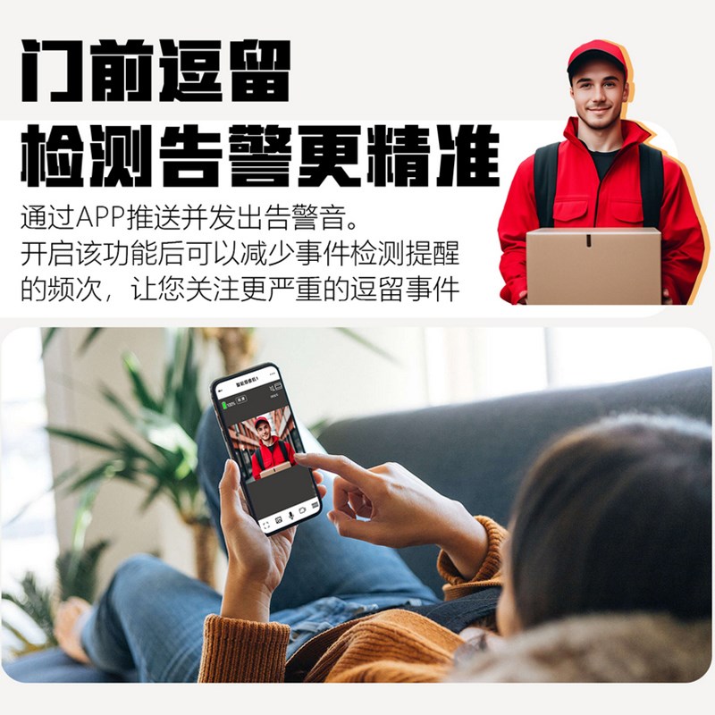 无线智能可视门铃家用监控带显示屏WiFi摄像头涂鸦智能猫眼手机远