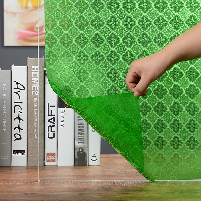 满洲窗贴海棠花压花彩色艺术玻璃纸旧古中式屏风隔断门窗防窥膜