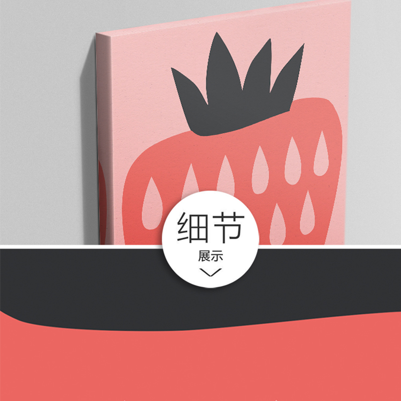 卡通水果大幅面装饰画 无框画 小清新宿舍民宿酒店油画布实木挂画图片