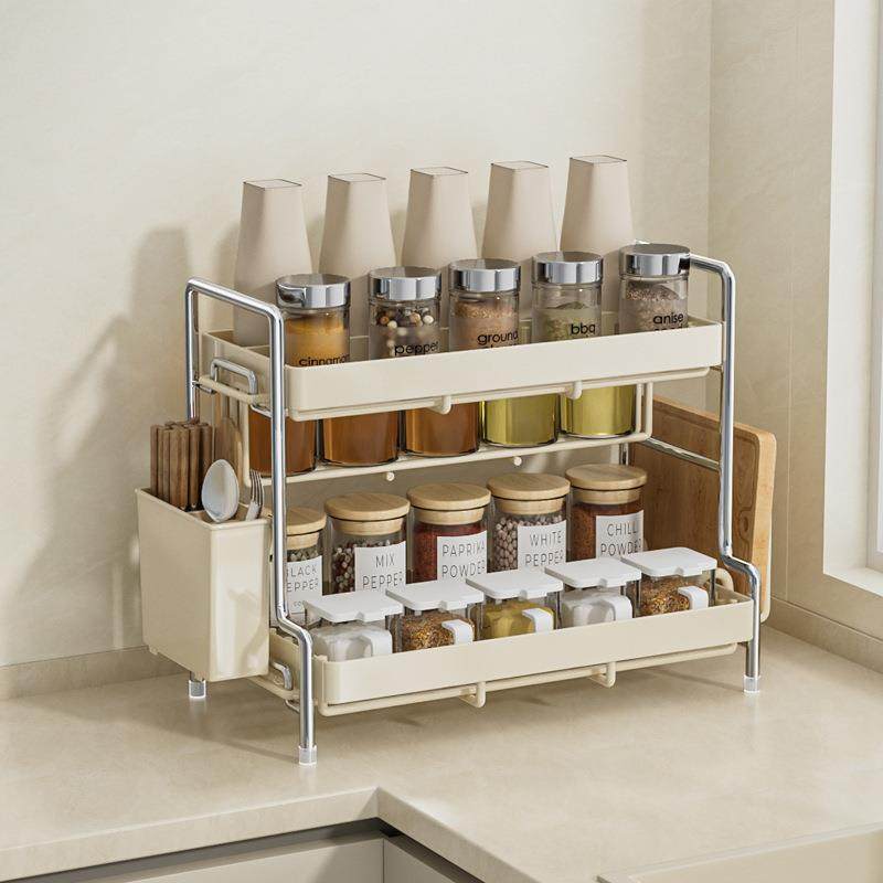 奶油白免安装厨房调料置物架台面调料品架家用多功能调味罐收纳架,自行车/骑行装备/零配件,更多零件/配件,淘宝优惠券,粉丝福利购,淘宝优惠卷