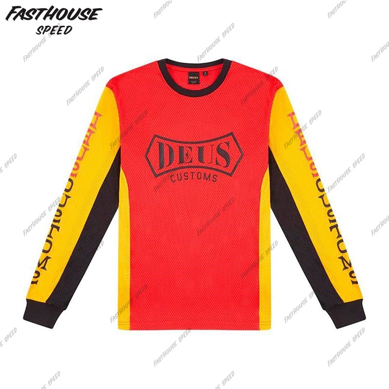 DEUS复古骑行摩托车赛车服长袖速干衣骑行服机车大码夏季透气定制
